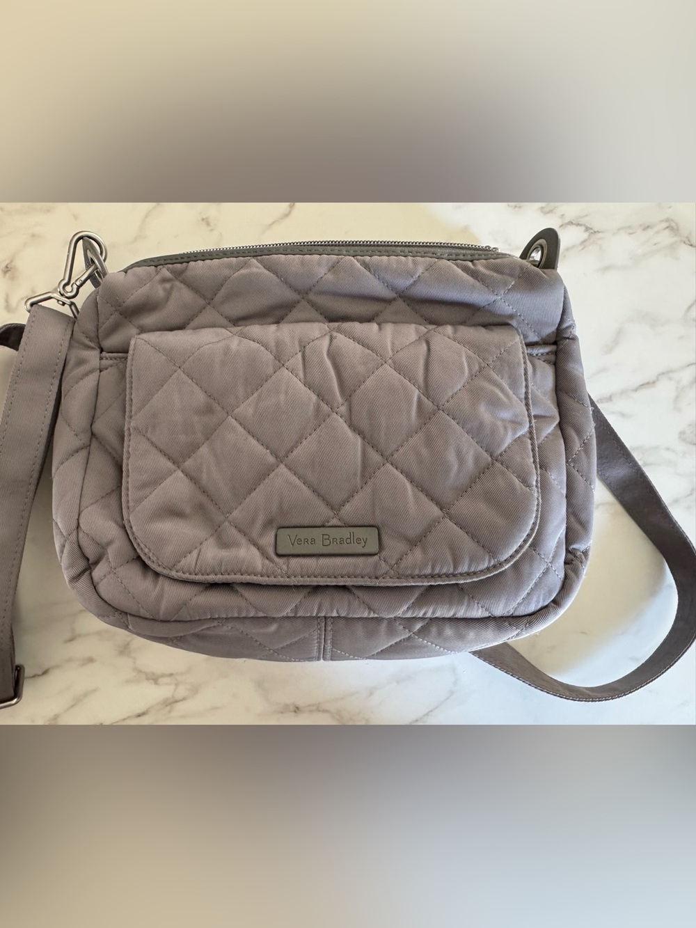 Vera Bradley Quilted Crossbody Bag in Gray